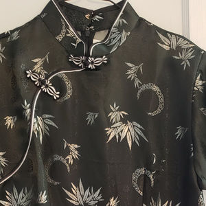 Black and White Aodai Dress